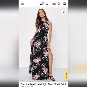 Lulus Midnight Blue Floral Dress